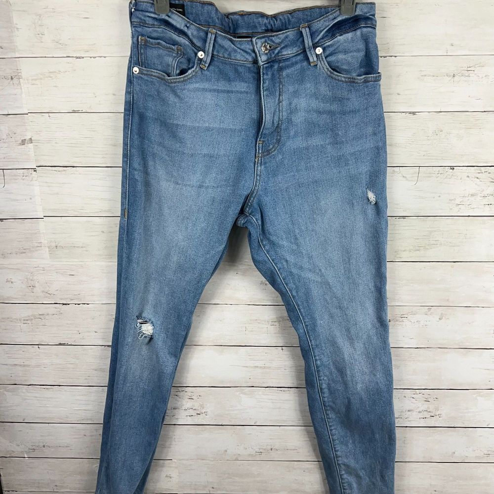 True Religion Light Wash Jennie Curve High-Rise Skinny Distressed Jeans